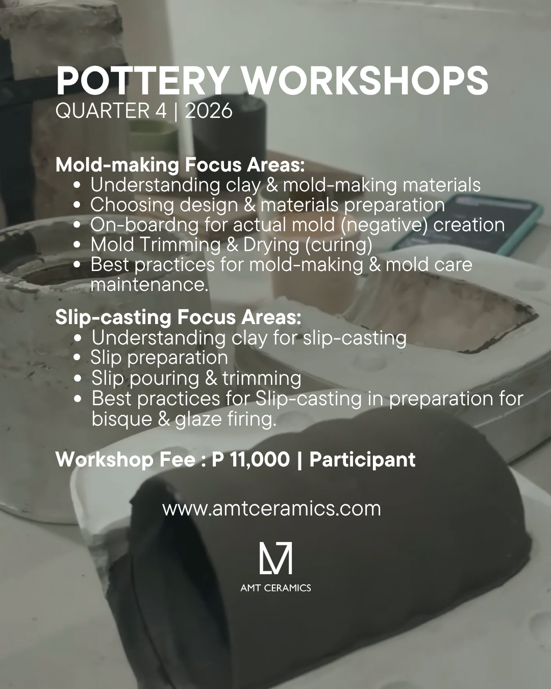 Basic Mold Making &amp; Slip-casting coming this QUARTER 4 - 2026!