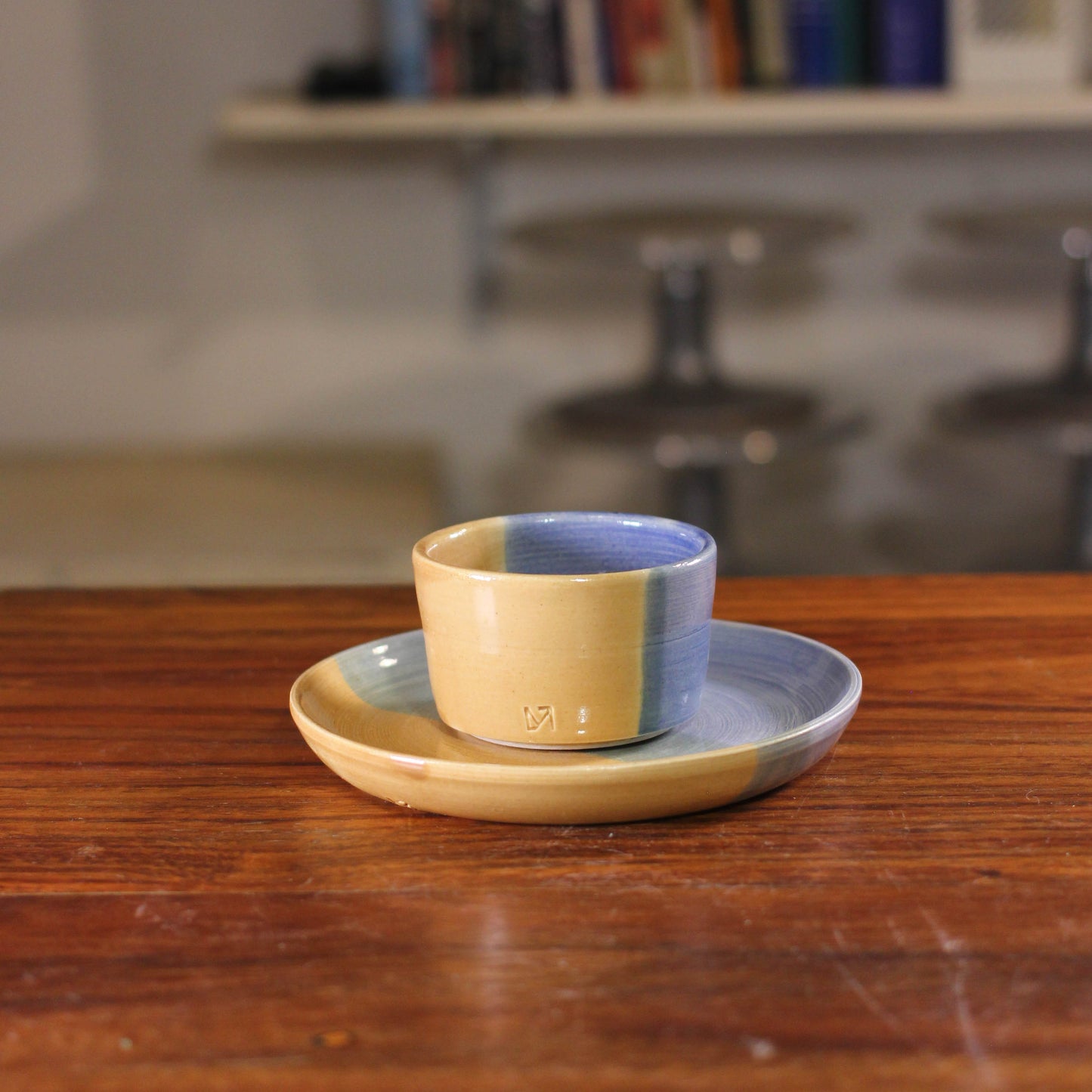 Light Blue / Mocha Combination Cup & Saucer Set 036