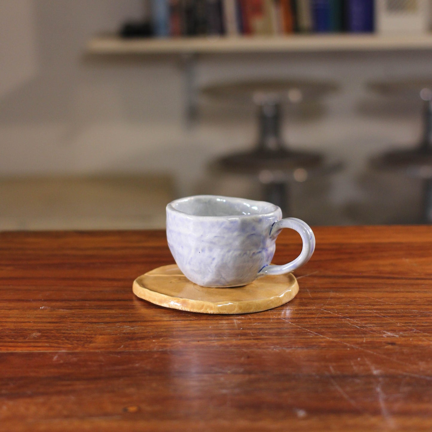 Sky Blue Cup & Mocha Saucer w/ Imprint Set 039