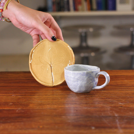 Sky Blue Cup & Mocha Saucer w/ Imprint Set 039