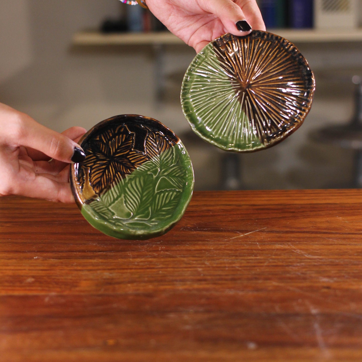 Tenmoku Coaster Set / Matcha Glaze Set 041