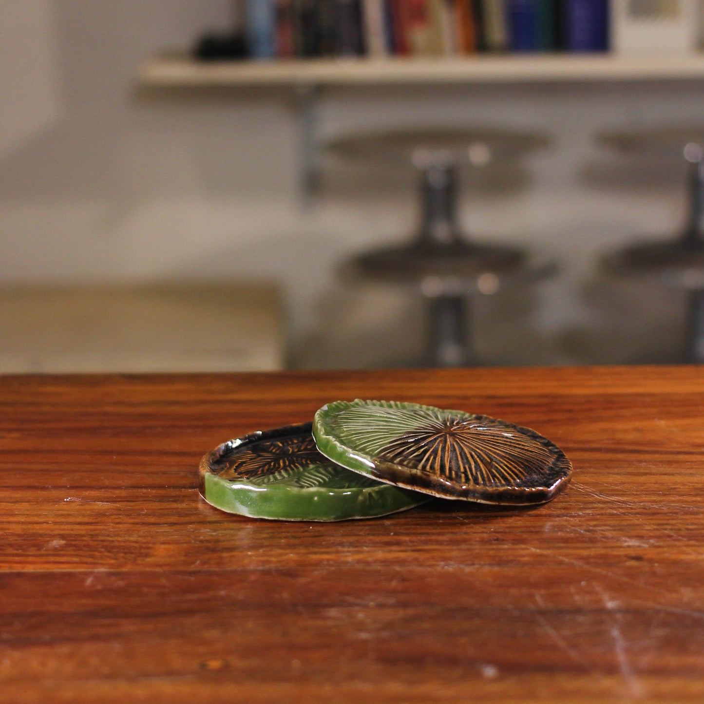 Tenmoku Coaster Set / Matcha Glaze Set 041