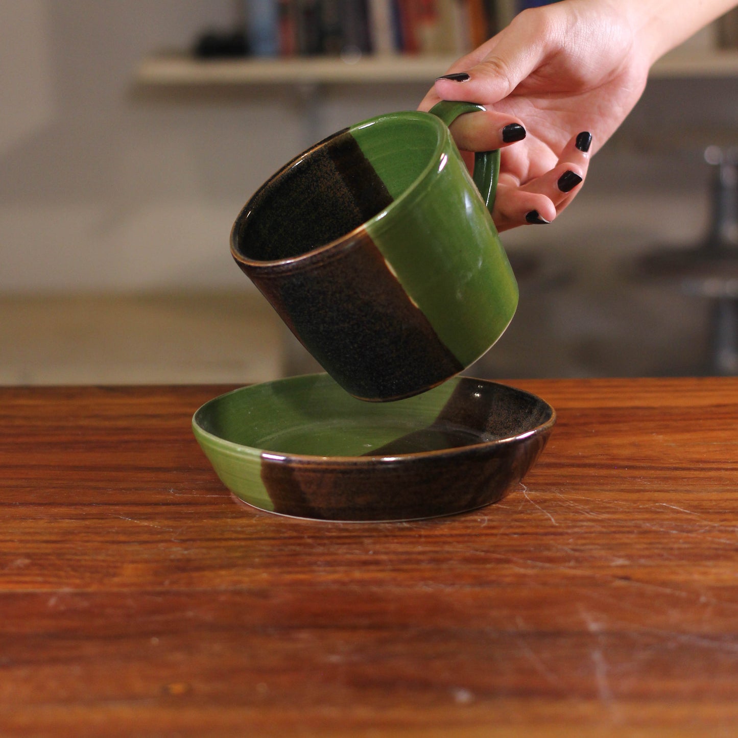 Tenmoku / Matcha Cup & Saucer Set 043