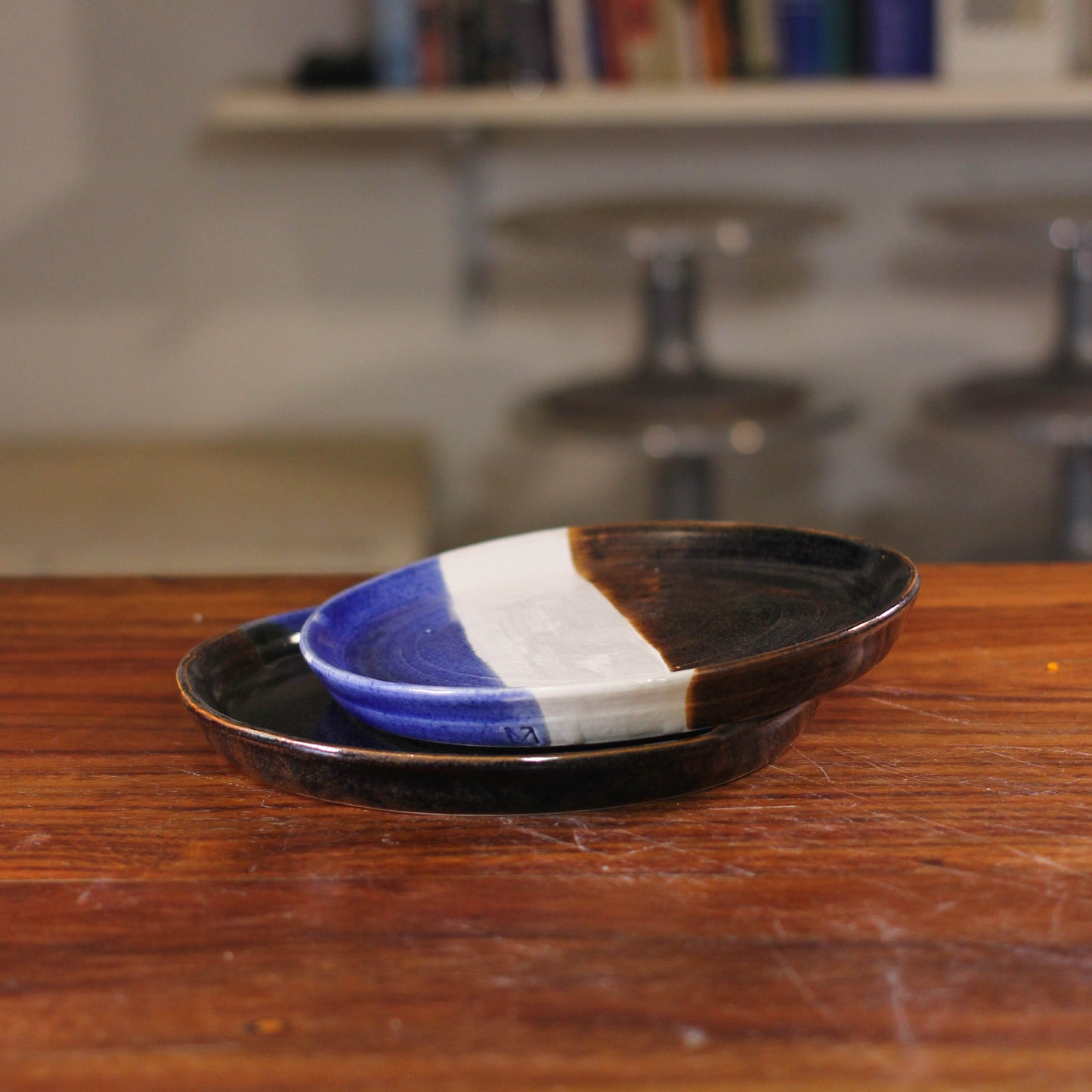 Denim / Tenmoku Plates Set 052